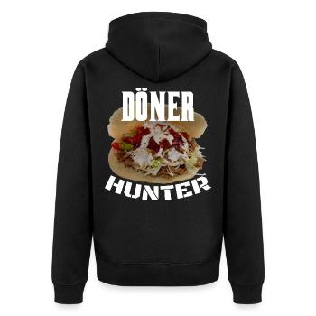 Doner kebab hunter - Unisex Premium Organic Zip Hoodie - black - Back - Nico (187cm)