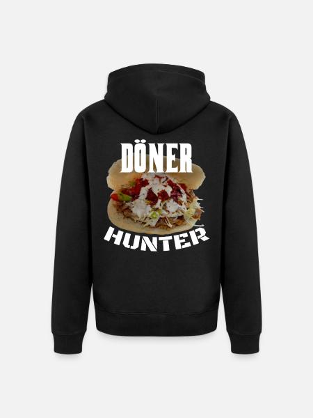 Doner kebab hunter - Unisex Premium Organic Zip Hoodie - black