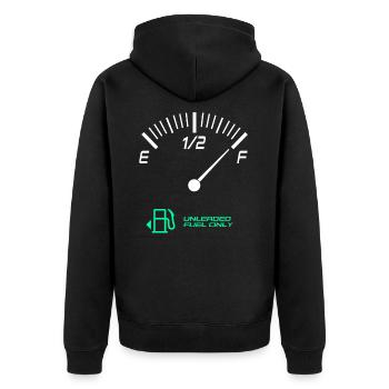 Full tank - Unisex Premium Organic Zip Hoodie - black - Back - Nico (187cm)