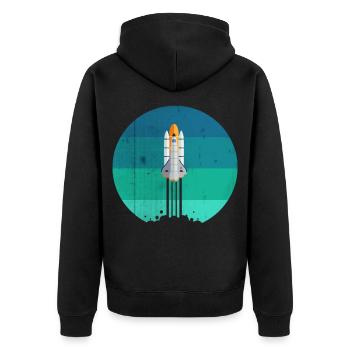 Space rocket rocket launch - Unisex Premium Organic Zip Hoodie - black - Back - Nico (187cm)