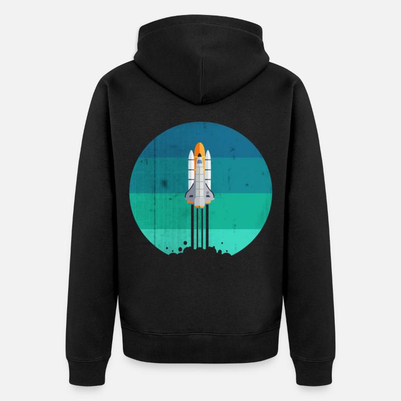 Lancement d'une fusée spatiale - Veste à capuche bio Premium Unisexe - noir