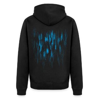 Background Abstract / BLUE - Unisex Premium Organic Zip Hoodie - black - Back - Nico (187cm)