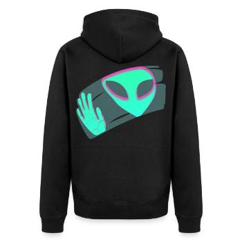 étranger - Veste à capuche bio Premium Unisexe - noir - Dos - Nico (187cm)