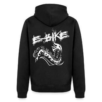 E-bike rider - Unisex Premium Organic Zip Hoodie - black - Back - Nico (187cm)