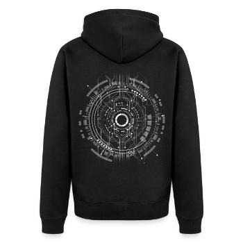 ordinateur c-base étoile space cpu nerd pc coder star - Veste à capuche bio Premium Unisexe - noir - Dos - Nico (187cm)