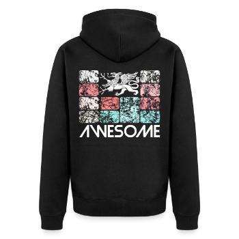 Awesome Rostock - Unisex Premium Bio Zip Hoodie - Schwarz - Hinten - Nico (187cm)