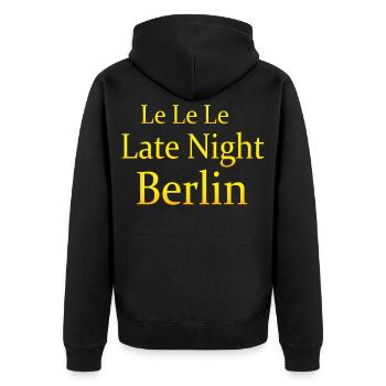 Le Le Le Late Night Berlin - Veste à capuche bio Premium Unisexe - noir - Dos - Nico (187cm)