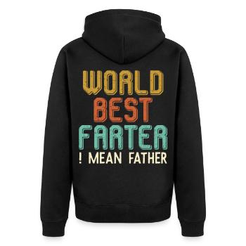 Le meilleur péteur du monde — Je veux dire père papa drôle - Veste à capuche bio Premium Unisexe - noir - Dos - Nico (187cm)