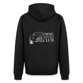 diesel - Unisex Premium Organic Zip Hoodie - black - Back - Nico (187cm)