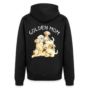 Golden Retriever Mama I Chiens Bande dessinée - Veste à capuche bio Premium Unisexe - noir - Dos - Nico (187cm)
