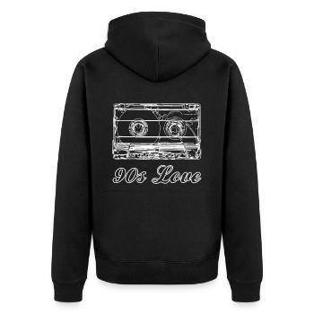 90s costume - Unisex Premium Organic Zip Hoodie - black - Back - Nico (187cm)