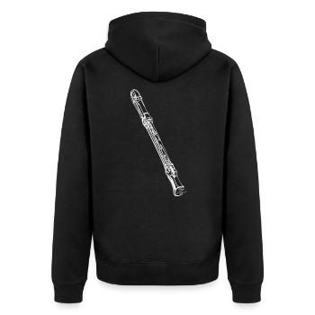 Recorder - Unisex Premium Organic Zip Hoodie - black - Back - Nico (187cm)