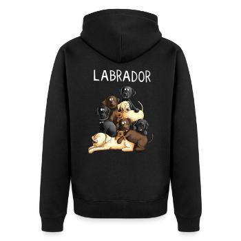Drôle de labrador de chiens i retriever chiens - Veste à capuche bio Premium Unisexe - noir - Dos - Nico (187cm)