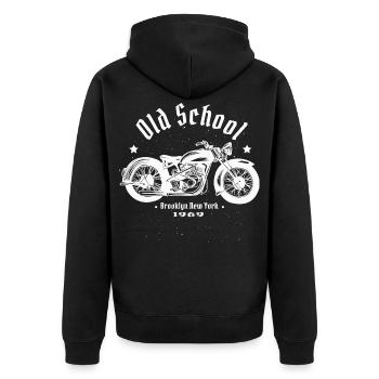 Biker - Veste à capuche bio Premium Unisexe - noir - Dos - Nico (187cm)