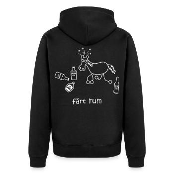 färt rum, herumfahren, Alkohol Pferd, Rum, fahren - Unisex Premium Bio Zip Hoodie - Schwarz - Hinten - Nico (187cm)