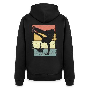 Breakdance - Unisex Premium Organic Zip Hoodie - black - Back - Nico (187cm)