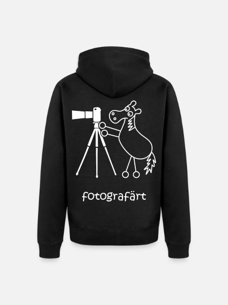 fotografärt, färt, Pferd fotografiert, Kamera - Unisex Premium Bio Zip Hoodie - Schwarz