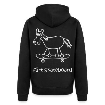 färt skateboard, skaten, Pferd mit Rädern, Skater - Unisex Premium Bio Zip Hoodie - Schwarz - Hinten - Nico (187cm)