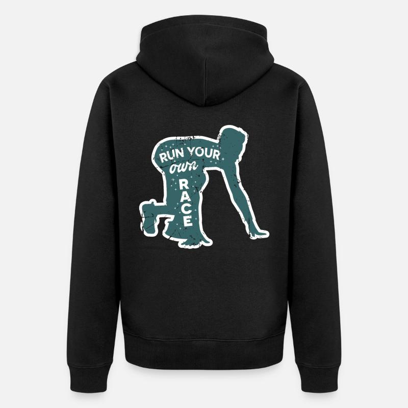 Motivation du coureur - Veste à capuche bio Premium Unisexe - noir