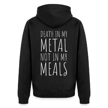 La mort dans mon métal pas dans mes repas Végétarien Végétalien - Veste à capuche bio Premium Unisexe - noir - Dos - Nico (187cm)