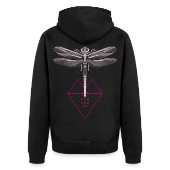 Dragonfly tattoo wings angel dragonfly heart woman pink - Unisex Premium Organic Zip Hoodie - black - Back - Nico (187cm)