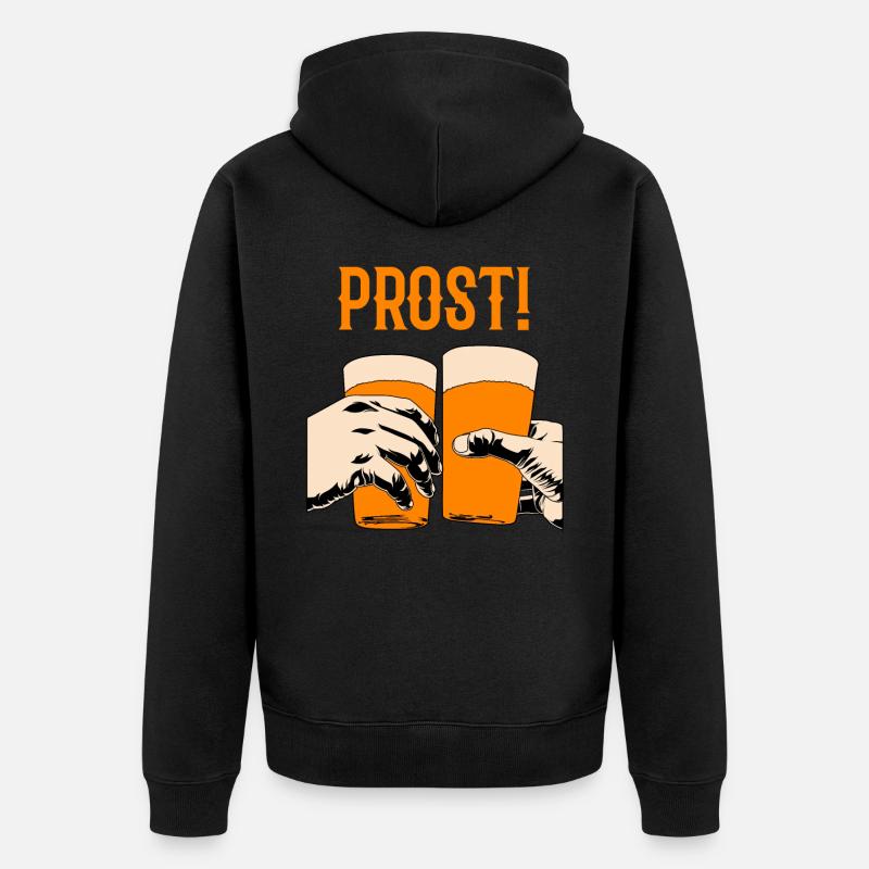Trinkspruch - Unisex Premium Bio Zip Hoodie - Schwarz