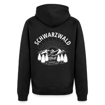 Schwarzwald Natur Landschaft  - Unisex Premium Bio Zip Hoodie - Schwarz - Hinten - Nico (187cm)