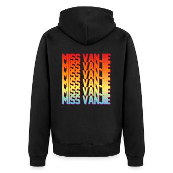 Miss Vanjie! Meme Rainbow Color Text - Unisex Premium Organic Zip Hoodie - black - Back - Nico (187cm)