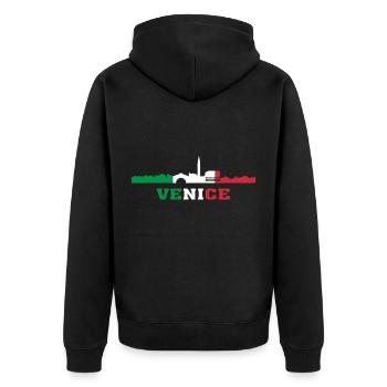 Wahrzeichen der Stadt Venedig Italien Wahrzeichen, Venezia Italia - Unisex Premium Bio Zip Hoodie - Schwarz - Hinten - Nico (187cm)