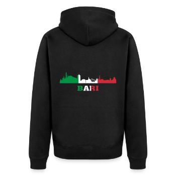 Bari City Skyline Italy Landmark, Bari Italia - Unisex Premium Organic Zip Hoodie - black - Back - Nico (187cm)