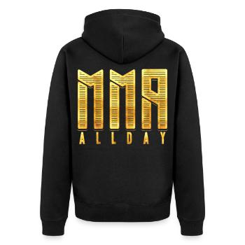 MMA - Kampfsport - mixed martial arts - Unisex Premium Bio Zip Hoodie - Schwarz - Hinten - Nico (187cm)
