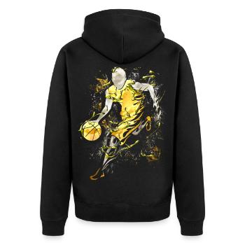 Basketball - Joueurs de basket-ball - Joueurs de basket-ball - Veste à capuche bio Premium Unisexe - noir - Dos - Nico (187cm)