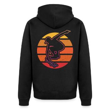 Skateboarder - Unisex Premium Organic Zip Hoodie - black - Back - Nico (187cm)