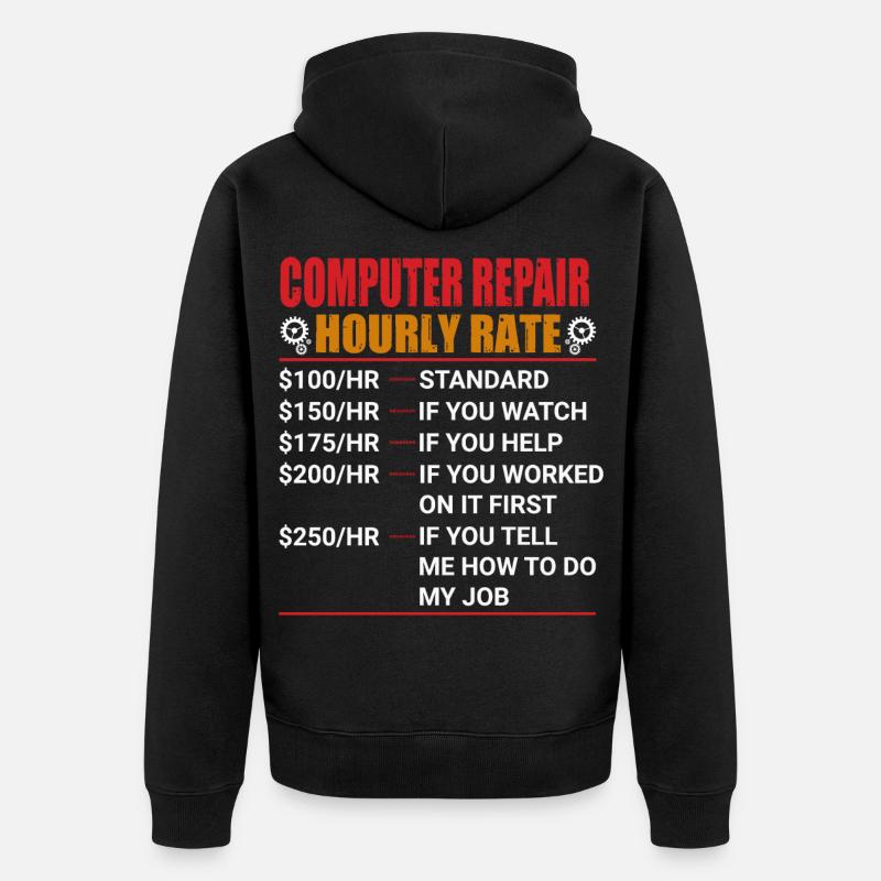 Computer - Unisex Premium Bio Zip Hoodie - Schwarz