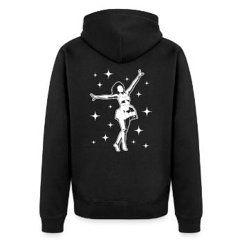 Dancer - Unisex Premium Organic Zip Hoodie - black - Back - Nico (187cm)