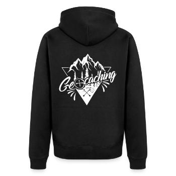 Géocaching - Veste à capuche bio Premium Unisexe - noir - Dos - Nico (187cm)