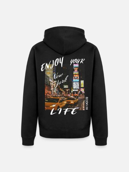 New York City - Unisex Premium Organic Zip Hoodie - black
