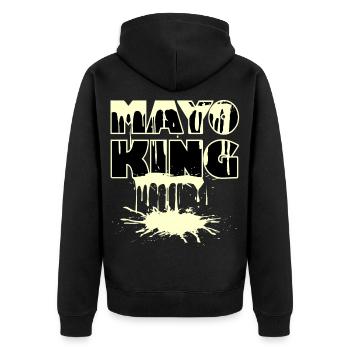 Mayo King - Mayonnaise spilled - Unisex Premium Organic Zip Hoodie - black - Back - Nico (187cm)