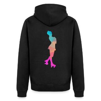 Abstrakter Eis- und Rollschuh-Design - Unisex Premium Organic Zip Hoodie - black - Back - Nico (187cm)