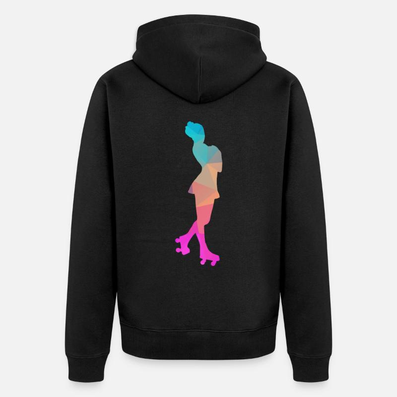 Abstrakter Eis- und Rollschuh-Design - Unisex Premium Bio Zip Hoodie - Schwarz