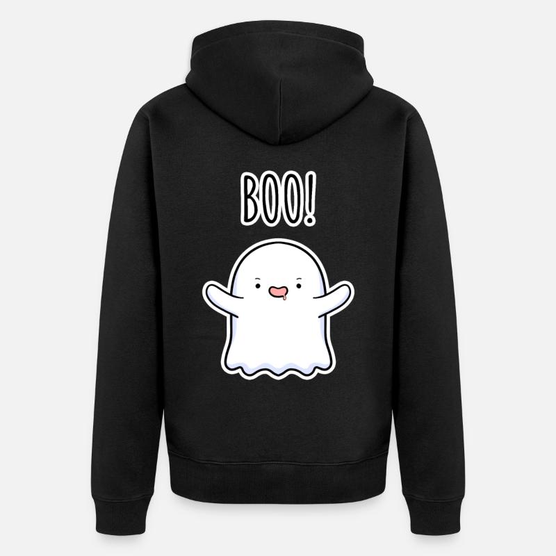 Boo Ghost – Doux Fantôme d’Halloween - Veste à capuche bio Premium Unisexe - noir