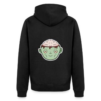 Zombie Brain in a Mug - Unisex Premium Organic Zip Hoodie - black - Back - Nico (187cm)