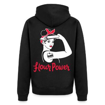 Baking women power feminism feminist baker - Unisex Premium Organic Zip Hoodie - black - Back - Nico (187cm)