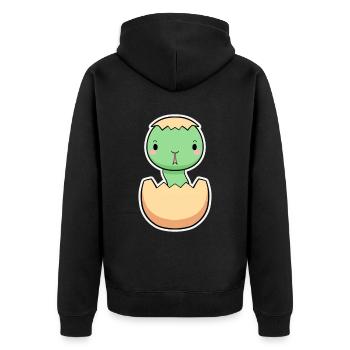Petit dinosaure fait d’œuf - Veste à capuche bio Premium Unisexe - noir - Dos - Nico (187cm)