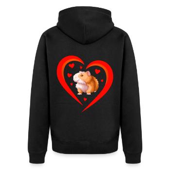 Coeur avec hamster mignon - Veste à capuche bio Premium Unisexe - noir - Dos - Nico (187cm)