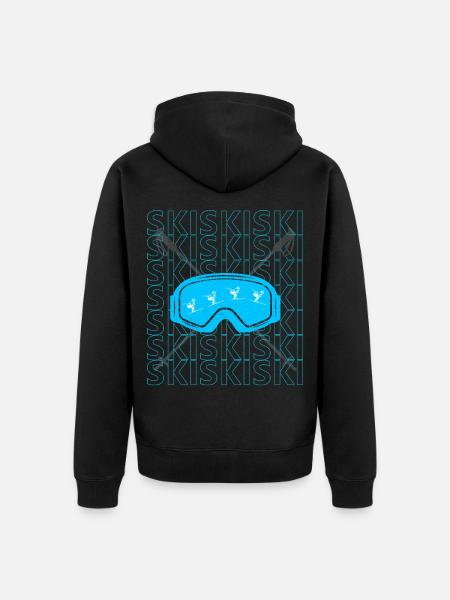 Ski ski goggles skiing - Unisex Premium Organic Zip Hoodie - black