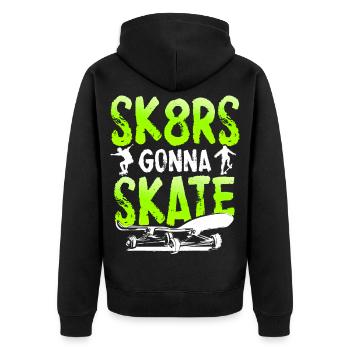 Skaters gonna skate | Skateboard - Unisex Premium Organic Zip Hoodie - black - Back - Nico (187cm)