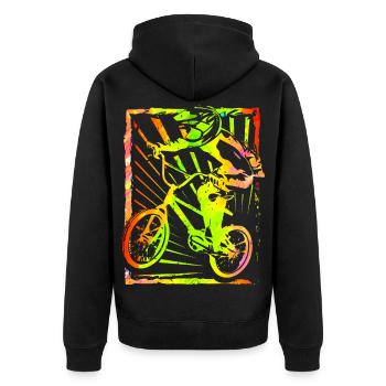 BMX bike | BMX cycling race | Gift idea - Unisex Premium Organic Zip Hoodie - black - Back - Nico (187cm)