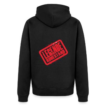 Adjustable Reclining Legend Design Retiree - Unisex Premium Organic Zip Hoodie - black - Back - Nico (187cm)