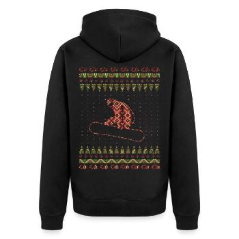 Snowboarder Snowboard Winter Weihnachten - Unisex Premium Bio Zip Hoodie - Schwarz - Hinten - Nico (187cm)